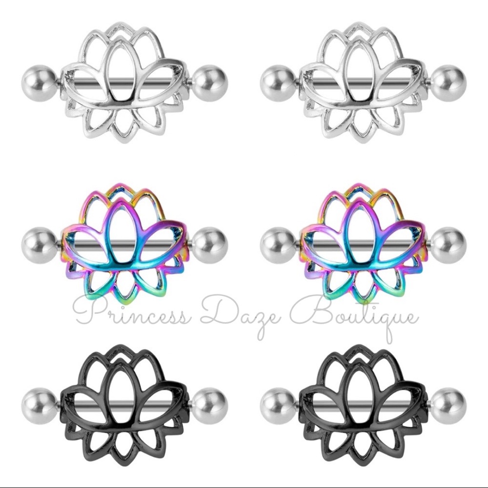 Lotus‎ Flower Nipple Ring Sets